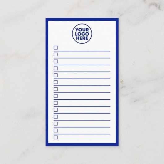 Modern Business Logo Navy Blue To Do List 名刺 (正面)