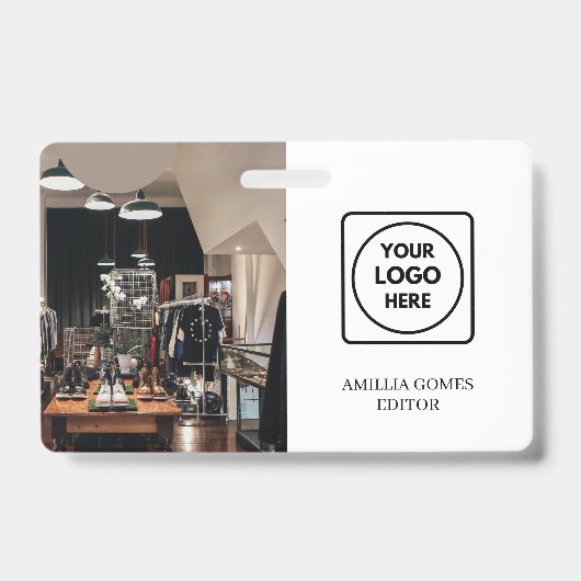 Modern Business Logo | Professional Employee ID バッジ (正面)