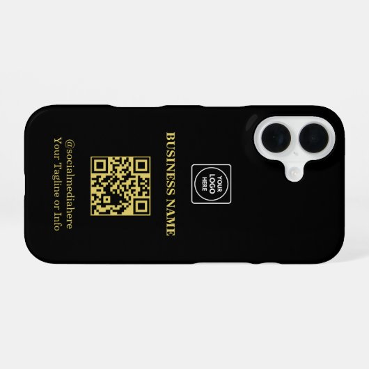 Modern Business Logo QR Code Promo iphone case 16ケース (裏面横)
