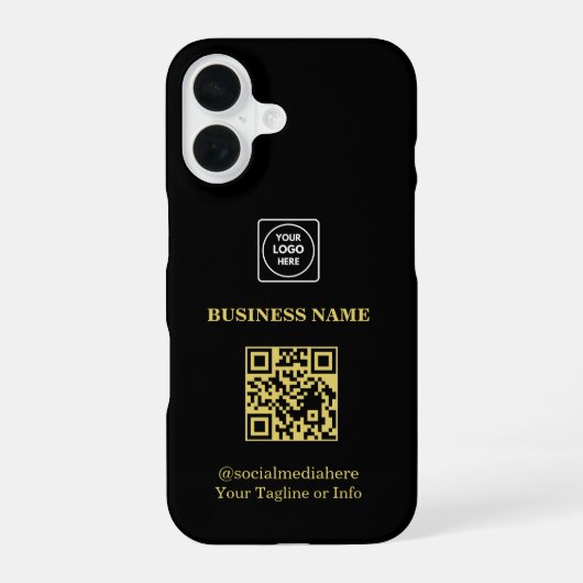 Modern Business Logo QR Code Promo iphone case 16ケース (裏面)