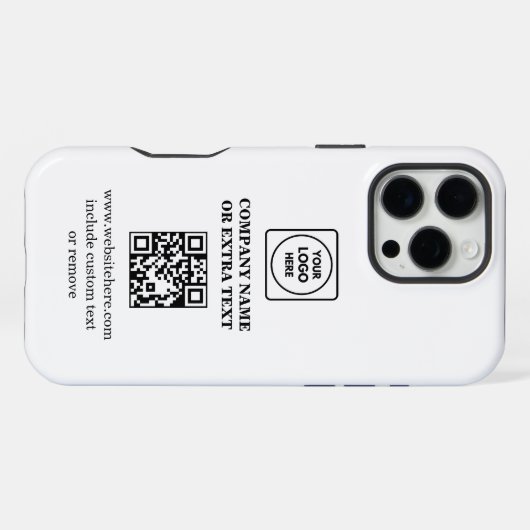 Modern Business Logo QR Code Promo iphone case iPhoneケース (裏面横)