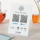 Modern Business Logo Qr Code Scan To Pay Tabletop 台座サイン (インサイチュ)