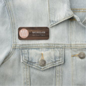Modern Business Logo Rustic Wood Look Employees 名札 (インサイチュ)