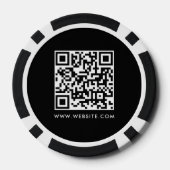 Modern Business Logo Scannable QR Code Black White ポーカーチップ (裏面)