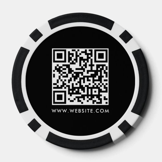 Modern Business Logo Scannable QR Code Black White ポーカーチップ (裏面)