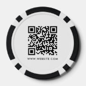 Modern Business Logo Scannable QR Code Black White ポーカーチップ (裏面)