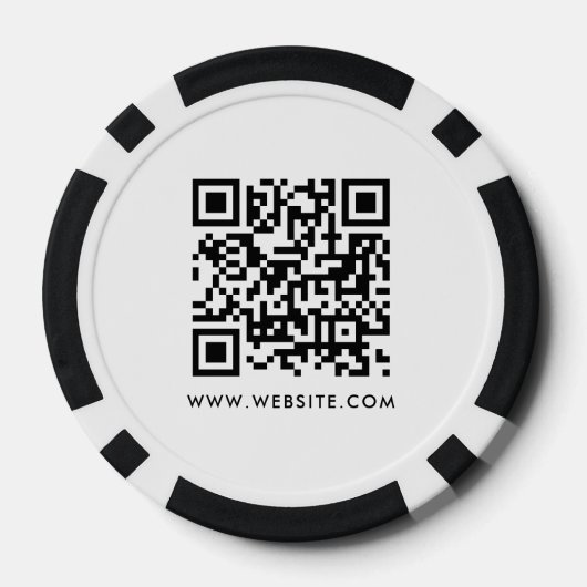 Modern Business Logo Scannable QR Code Black White ポーカーチップ (裏面)