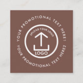 Modern Business Logo Scannable QR Code Terracotta スクエア名刺 (正面)