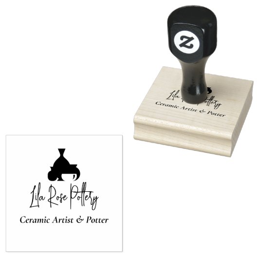 Modern Business Name Script Handwritten Logo ラバースタンプ (押印)