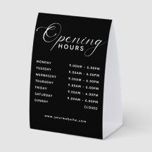 Modern Business Opening Hours Display Budget