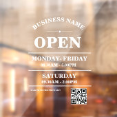 Modern Business opening hours logo and qr code ウィンドウサイン (シート2)