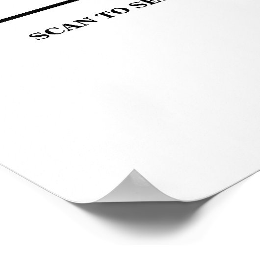 Modern Business opening hours logo and qr code ポスター (角)