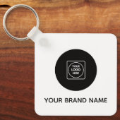Modern Business QR Code Logo Promo Keychains キーホルダー (正面)