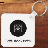 Modern Business QR Code Logo Promo Keychains キーホルダー (裏面)
