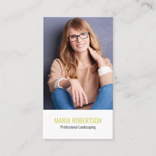 Modern Business QR Code Simple Photo 名刺 (正面)