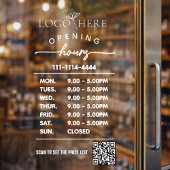 Modern business qr code window decals  ウィンドウサイン