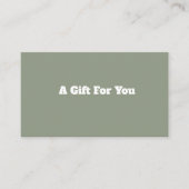 Modern Business Sage Green Custom Gift Certificate ロイヤリティカード (正面)
