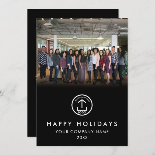 Modern Business Team Photo Logo Photo Christmas (正面/裏面)