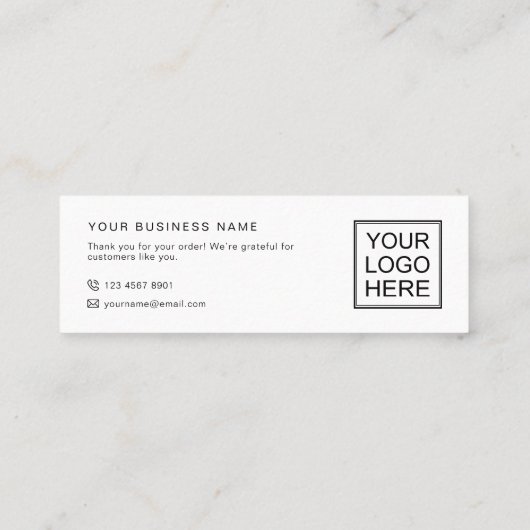 Modern Business Thank You Packaging Mini Inserts スキニー名刺 (裏面)
