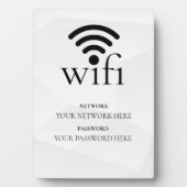 Modern Business Wifi Network and Password Black  フォトプラーク (正面)