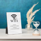 Modern Business Wifi Network and Password Black  フォトプラーク (側面)