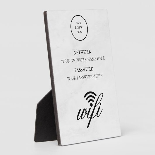 Modern Business Wifi Network and Password Black フォトプラーク (側面)