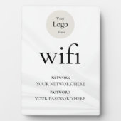 Modern Business Wifi Network and Password Black  フォトプラーク (正面)