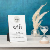 Modern Business Wifi Network and Password Black  フォトプラーク (側面)