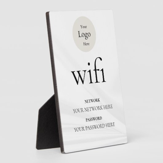 Modern Business Wifi Network and Password Black  フォトプラーク (側面)