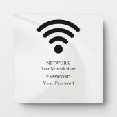 Modern Business Wifi Network and Password Black フォトプラーク (正面)