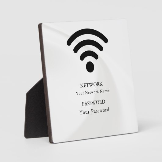 Modern Business Wifi Network and Password Black フォトプラーク (正面)