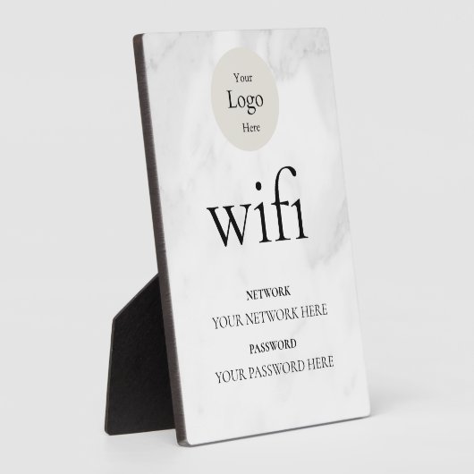 Modern Business Wifi Network and Password Black  フォトプラーク (側面)