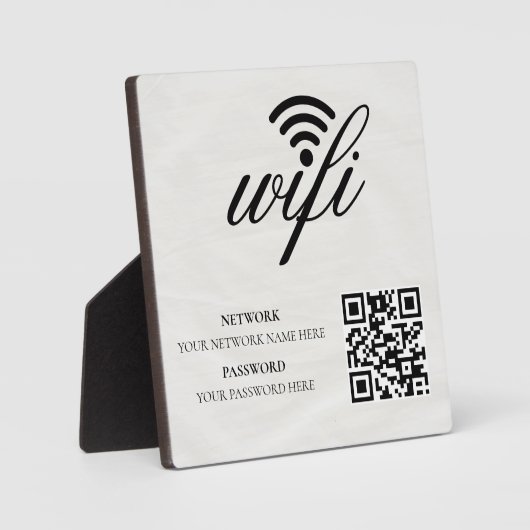 Modern Business Wifi Network and Password Black  フォトプラーク (正面)