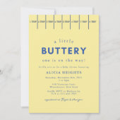 Modern Butter Baby Shower 招待状 (正面)