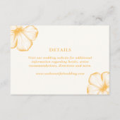 Modern Butter Yellow Floral Elegant Wedding エンクロージャーカード (正面)