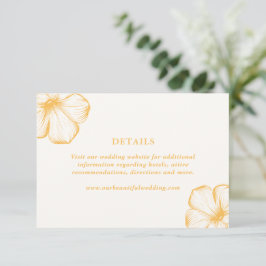 Modern Butter Yellow Floral Elegant Wedding エンクロージャーカード