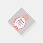 Modern Butterfly Tiara Crown Squiggle  スタンダードカクテルナプキン (角)