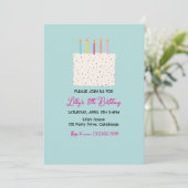 Modern Cake Birthday Invitation, Colorful Sprinkle 招待状 (スタンド正面)