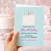 Modern Cake Birthday Invitation, Colorful Sprinkle 招待状