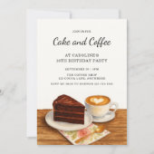 Modern Cake & Coffee 30th Adult Birthday Party 招待状 (正面)