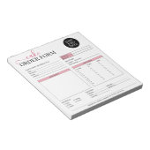 Modern Cake Cupcake Bakery Blush Pink Order Form ノートパッド (アングル)