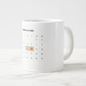 Modern Calendar Highlight Personalized Date Marker ジャンボコーヒーマグカップ (正面右)