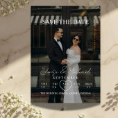 Modern Calendar Week Photo Save The Date Wedding 招待状