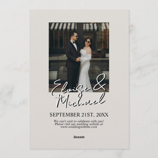 Modern Calendar Week Photo Save The Date Wedding 招待状 (裏面)