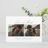 Modern Calligraphy 2 Photo Wedding サンキューカード (スタンド正面)