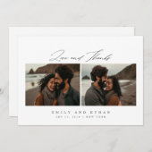 Modern Calligraphy 2 Photo Wedding サンキューカード (正面/裏面)