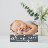 Modern Calligraphy Baby Shower Thank You Photo ポストカード (スタンド正面)
