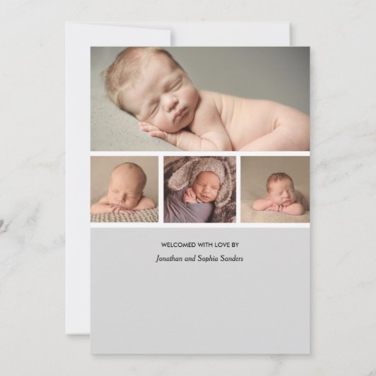 Modern Calligraphy Birth of a Baby Boy 案内状 (裏面)