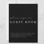 Modern Calligraphy Black Wedding Guestbook Sign カード (正面)