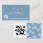 Modern Calligraphy Dusty Blue QR Info Wedding エンクロージャーカード (正面/裏面)